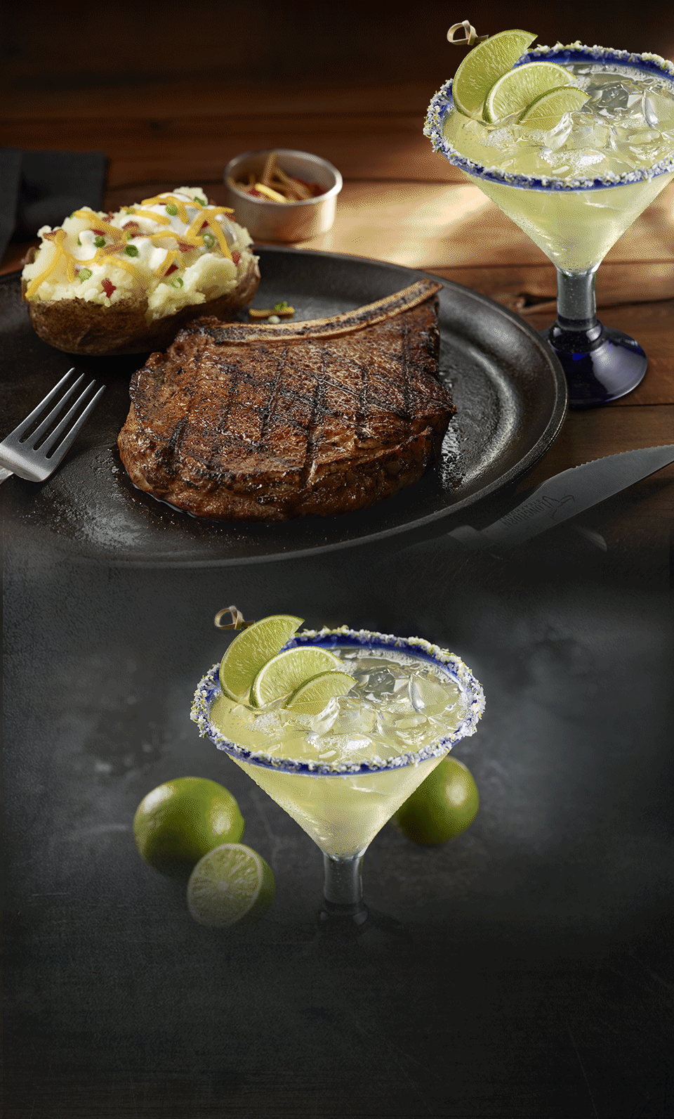 The Three Dons Margarita is made with 3 different top shelf tequilas: Reposado, Anejo, and Blanco.